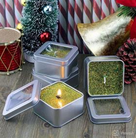 img 3 attached to 🎁 Versatile Cornucopia Square Silver Metal Tins (12-Pack) – Ideal for Candles, Candies, Gifts, Balms & Treasures – 1/2 Cup / 4-Ounce Capacity with Clear View Window