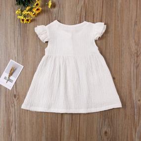 img 2 attached to Kids Baby Girls Organic Cotton Ruffled Sleeve Tunic Dress Swing Sundress Party Princess Dresses