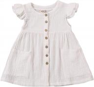 kids baby girls organic cotton ruffled sleeve tunic dress swing sundress party princess dresses logo