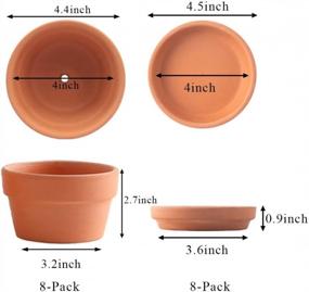 img 3 attached to Yishang 4.4 Inch Rustic Terra-Cotta Pots With Drain Holes And Saucer For Indoor/Outdoor Plants And Crafts