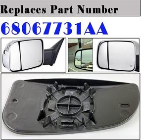 img 2 attached to 🪞 68067731AA Ram Driver Side Lower Mirror Glass | Compatible with 2009-2020 Dodge Ram | Towing Mirror Replacement