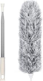 img 3 attached to 🧹 Versatile Extendable Duster: Telescoping Pole, Microfiber Bendable Cleaner, Stainless Steel Construction, Cobweb Duster, Washable, Lightweight Feather Duster - 2 Pack
