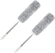 🧹 versatile extendable duster: telescoping pole, microfiber bendable cleaner, stainless steel construction, cobweb duster, washable, lightweight feather duster - 2 pack logo