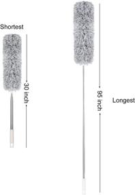 img 2 attached to 🧹 Versatile Extendable Duster: Telescoping Pole, Microfiber Bendable Cleaner, Stainless Steel Construction, Cobweb Duster, Washable, Lightweight Feather Duster - 2 Pack