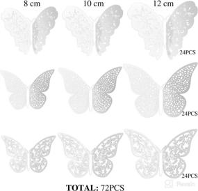 img 1 attached to 🦋 Set of 72 White 3D Butterfly Wall Decals Sticker for Room Decor, Nursery, Classroom, Office, Bedroom, Bathroom and Living Room Décor