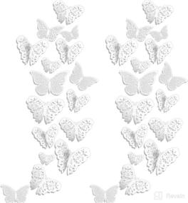 img 3 attached to 🦋 Set of 72 White 3D Butterfly Wall Decals Sticker for Room Decor, Nursery, Classroom, Office, Bedroom, Bathroom and Living Room Décor