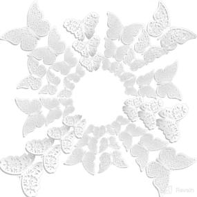 img 2 attached to 🦋 Set of 72 White 3D Butterfly Wall Decals Sticker for Room Decor, Nursery, Classroom, Office, Bedroom, Bathroom and Living Room Décor