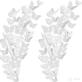 img 4 attached to 🦋 Set of 72 White 3D Butterfly Wall Decals Sticker for Room Decor, Nursery, Classroom, Office, Bedroom, Bathroom and Living Room Décor