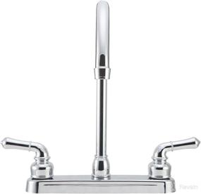 img 2 attached to 💧 Dura Faucet DF-PK330HC-CP Chrome RV J-Spout Kitchen Sink Faucet: Durability Meets Style