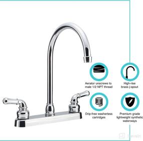 img 3 attached to 💧 Dura Faucet DF-PK330HC-CP Chrome RV J-Spout Kitchen Sink Faucet: Durability Meets Style