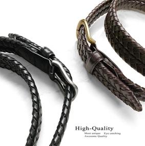 img 2 attached to 👗 20154 Genuine Leather Braided Women's Accessories and Belts - Perfect for Casual Style