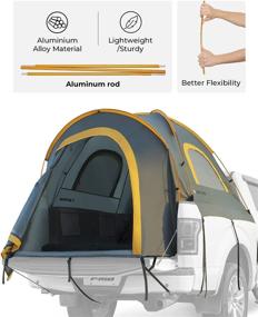 img 2 attached to Portable Pickup Truck Tent JoyTutus | Водонепроницаемая двойная палатка для 2 человек | Предпочтительно для кемпинга на автомобиле 5,5'-6' | Оранжевый