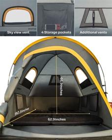 img 1 attached to Portable Pickup Truck Tent JoyTutus | Водонепроницаемая двойная палатка для 2 человек | Предпочтительно для кемпинга на автомобиле 5,5'-6' | Оранжевый