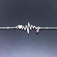 docaz0n ekg solid heart bracelet personalized with birthstone perfect for healthcare professional doctor nurse medical nursing student physician assistant practitioner clinician school medicine logo