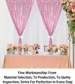 img 1 attached to Sequin Curtains 2 Panels 2FTx8FT Fuchsia Pink Glitter Backdrop Pink Gold Sequin Photo Backdrop Wedding Pics Backdrop Y1121