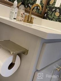 img 7 attached to Настенный держатель для туалетной бумаги с полкой для телефона из матового никеля - стильное и прочное решение для хранения в ванной комнате