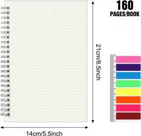 img 3 attached to 4-Pack A5 Dot Grid Notebooks W/ 640 Pages, Neon Color Page Markers - Office & School Supplies