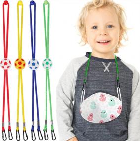 img 4 attached to Mask Lanyard For Kids TOOVREN 4 Pcs Mask Holder For Kids, Adjustable Length Face Mask Lanyards For Kids Students, Kids Lanyard To Handy Safety Rest Ear And Release Hands