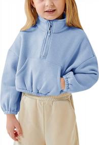 img 4 attached to Trendy Toddler Girl Sweatshirt - Zipneck Sweater For Comfortable Fall And Winter Dressing