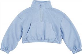 img 1 attached to Trendy Toddler Girl Sweatshirt - Zipneck Sweater For Comfortable Fall And Winter Dressing