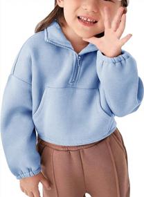 img 2 attached to Trendy Toddler Girl Sweatshirt - Zipneck Sweater For Comfortable Fall And Winter Dressing