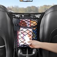 🚗 optimize car storage with the 3-layer car mesh net organizer: backseat pet barrier, seat cargo holder, and driver storage pouch with 4 hooks логотип