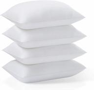 acanva hotel quality bed pillows для сна, высококачественное плюшевое 3d-волокно, уменьшающее боль в шее, дышащий охлаждающий чехол, приятный для кожи, стандартный (упаковка из 4), белый, 4 шт. логотип