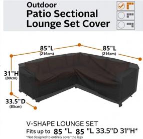 img 2 attached to Защитите свой уличный диван водонепроницаемым чехлом 600D — темно-черный, V-образный — 85 X 85