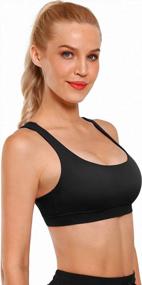 img 2 attached to OMANTIC Women'S Sports Bra Criss-Cross Back Wirefree Padded Strappy Medium Support Bras For Athletic Workout Yoga Running
