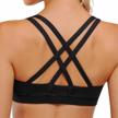 omantic women's sports bra criss-cross back wirefree padded strappy medium support bras for athletic workout yoga running logo