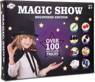 deluxe magic show play set for kids - over 100 simple tricks, magician pretend play kit with wand & more - easy to learn instruction manual - perfect gift idea for beginner magicians logo
