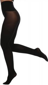 img 2 attached to Soft Semi-Opaque Footed Pantyhose For Women - Frola Seamless 80 Denier Solid Color Tights