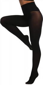 img 3 attached to Soft Semi-Opaque Footed Pantyhose For Women - Frola Seamless 80 Denier Solid Color Tights