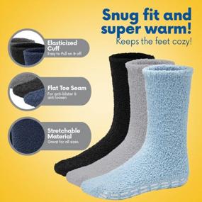 img 3 attached to Stay Comfy And Safe With Debra Weitzner'S Men'S Plush Grip Socks: Anti-Skid, Soft Microfiber, Perfect For Sleeping! Choose From 5/6 Pairs