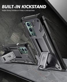 img 2 attached to OnePlus 9 Pro 5G Poetic Spartan Case со встроенной защитной пленкой для экрана, совместимостью с идентификатором отпечатков пальцев, прочным противоударным защитным чехлом для всего тела с подставкой - металлический оружейный металл
