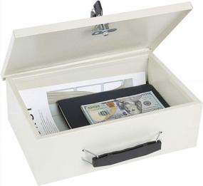 img 4 attached to Fireproof Document Box With Key Lock - KYODOLED Safe Storage Solution For Valuables, Documents, And Cash - Fire Resistance Security Chest For Passport And Tablet - 12.8'' X 8.4'' X 4.5'' (Beige)