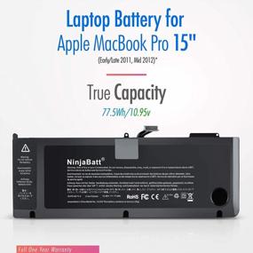 img 3 attached to NinjaBatt'c Усовершенствованная батарея с длительным сроком службы для Apple MacBook Pro 15" [только модели 2011-2012] A1286/A1382 - 10,95V/77,5Wh