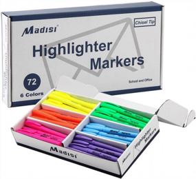 img 4 attached to Bulk Pack Of 72 Madisi Chisel Tip Highlighters In Assorted Colors