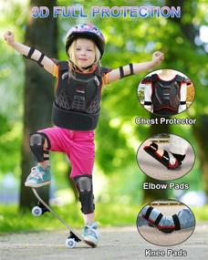 img 1 attached to StarknightMT Kids Motorcycle Armor Suit Dirt Bike Gear Youth Teen Motocross Riding Protector With Knee Elbow Arm Shoulder Protection Pad For Cycling Off-RoadRiding Skiing Skating