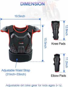 img 3 attached to StarknightMT Kids Motorcycle Armor Suit Dirt Bike Gear Youth Teen Motocross Riding Protector With Knee Elbow Arm Shoulder Protection Pad For Cycling Off-RoadRiding Skiing Skating