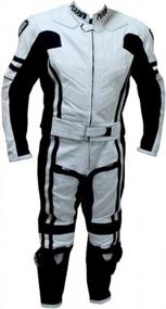 img 3 attached to Perrini Ghost Motorcycle Racing Leather Suit: Ultimate Protection And Style With Metal Waist Zipper – 2Pc Set