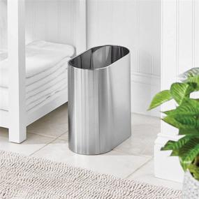img 3 attached to MDesign Pill Shaped Metal Small Trash Can Wastebasket