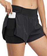 kimmery женские шорты для тренировок с эластичной резинкой на талии с подкладкой, шорты для йоги с карманами, размеры xs-3xl логотип
