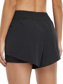 img 3 attached to Kimmery Women Elastic Waist Workout Shorts With Liner Yoga Shorts With Pocket Sizes XS-3XL