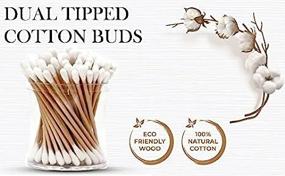 img 2 attached to Organic AEJESOP Cotton Swabs with Natural White Cotton & Brown Wooden Sticks - Pack of 100