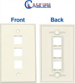 img 3 attached to 10-Pack Single Gang Low Profile Face Plate For RJ45 Keystone Jack And Modular Inserts, 3 Port Wall Plate Off White