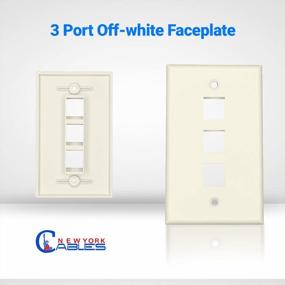img 2 attached to 10-Pack Single Gang Low Profile Face Plate For RJ45 Keystone Jack And Modular Inserts, 3 Port Wall Plate Off White