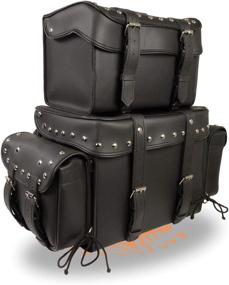 img 4 attached to 🏍️ Milwaukee Leather SH650 Black Large Studded PVC Touring Pack with Barrel Bag - Ultimate Storage Solution for Motorcycle Enthusiasts, One Size