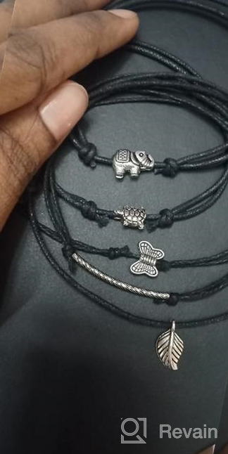 img 1 attached to 💍 Stylish Oxidised Girls' Jewelry by Gurjari Jewellers: Adjustable Thread Collection review by Wine Gray