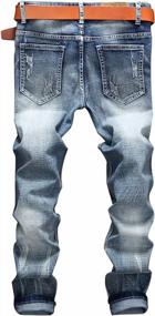 img 3 attached to Upgrade Your Style With YTD Men'S Distressed Ripped Biker Slim Jeans - Durable & Comfortable Moto Denim Pants
